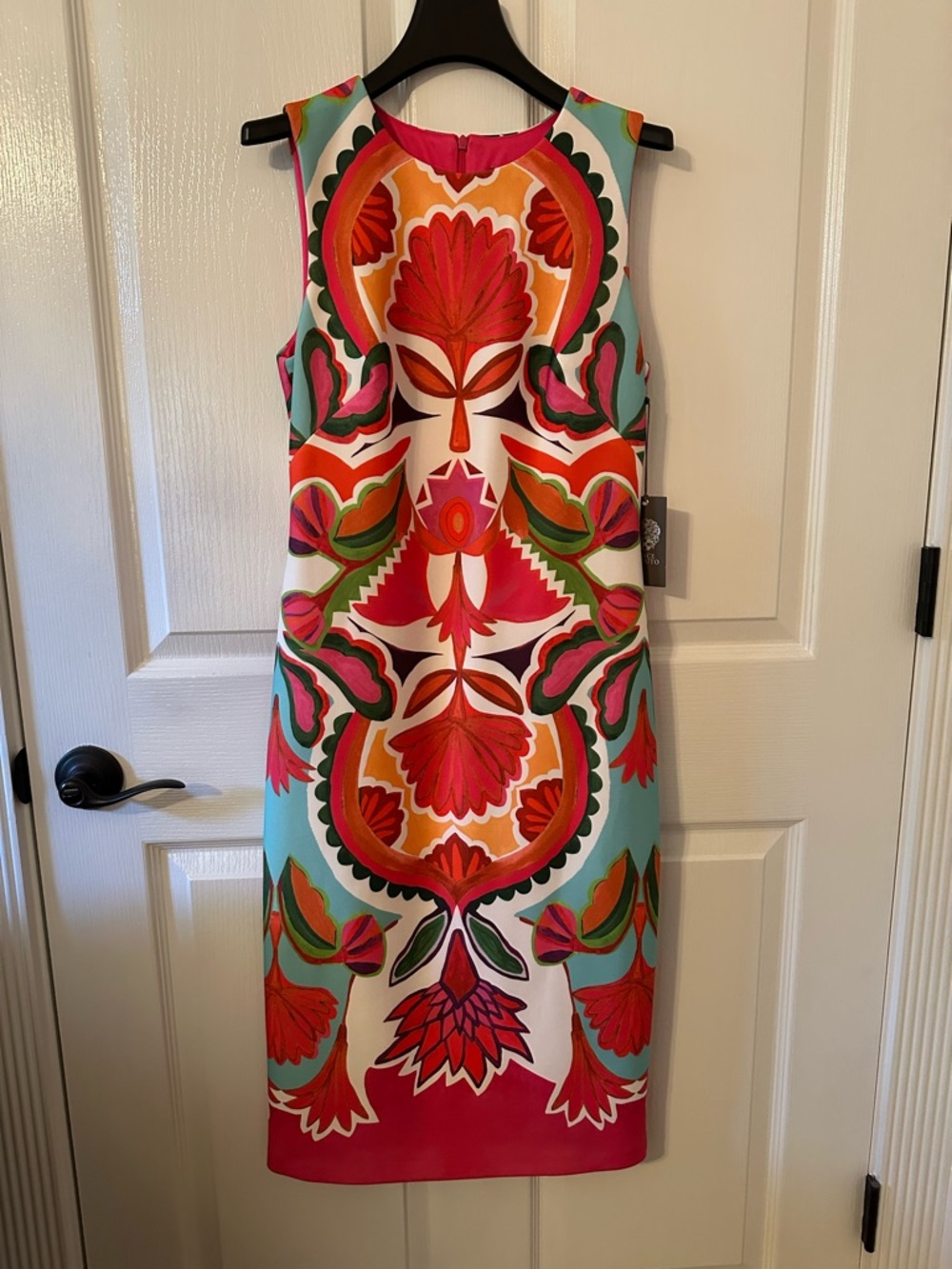 NEW Vince Camuto Bright Floral Midi Dress in Red, Pink, Teal